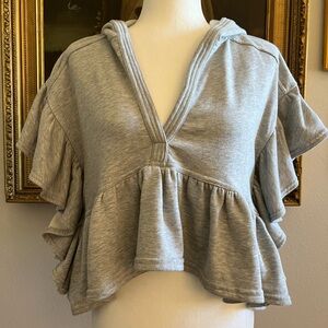 Anthropologie Light Gray Knit Sweatshirt